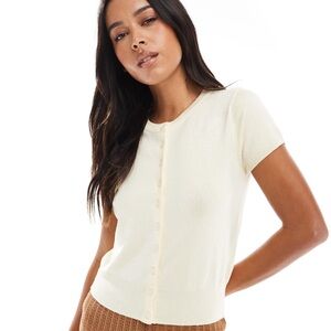Stradivarius Cream Button-Up Blouse size L